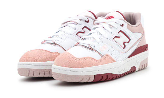 New Balance 550 Weiß Scharlachrot Rosa