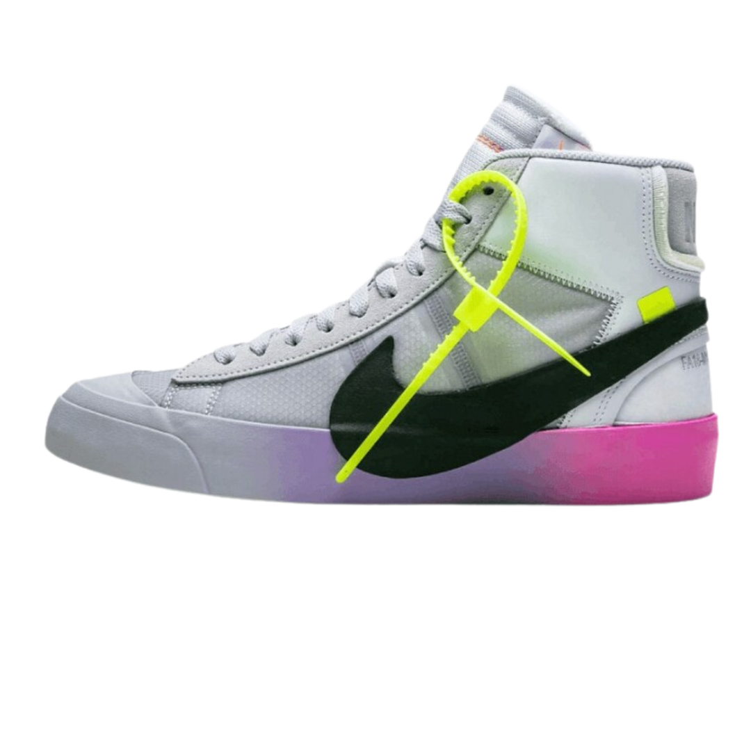 Nike Blazer Mid Off-White Wolf Grey Serena Queen zijkant