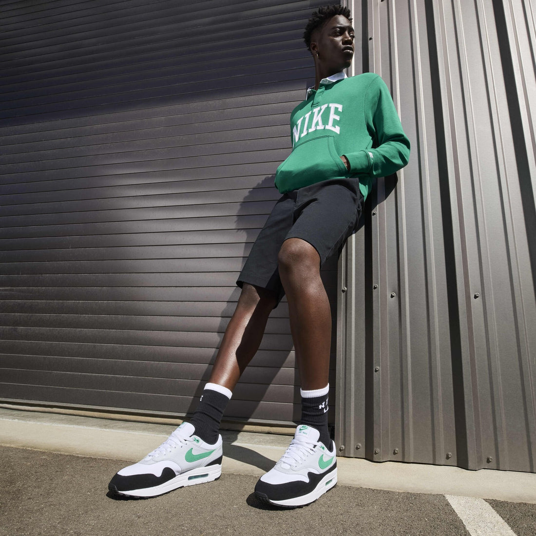 Nike Air Max 1 White Black Stadium Green