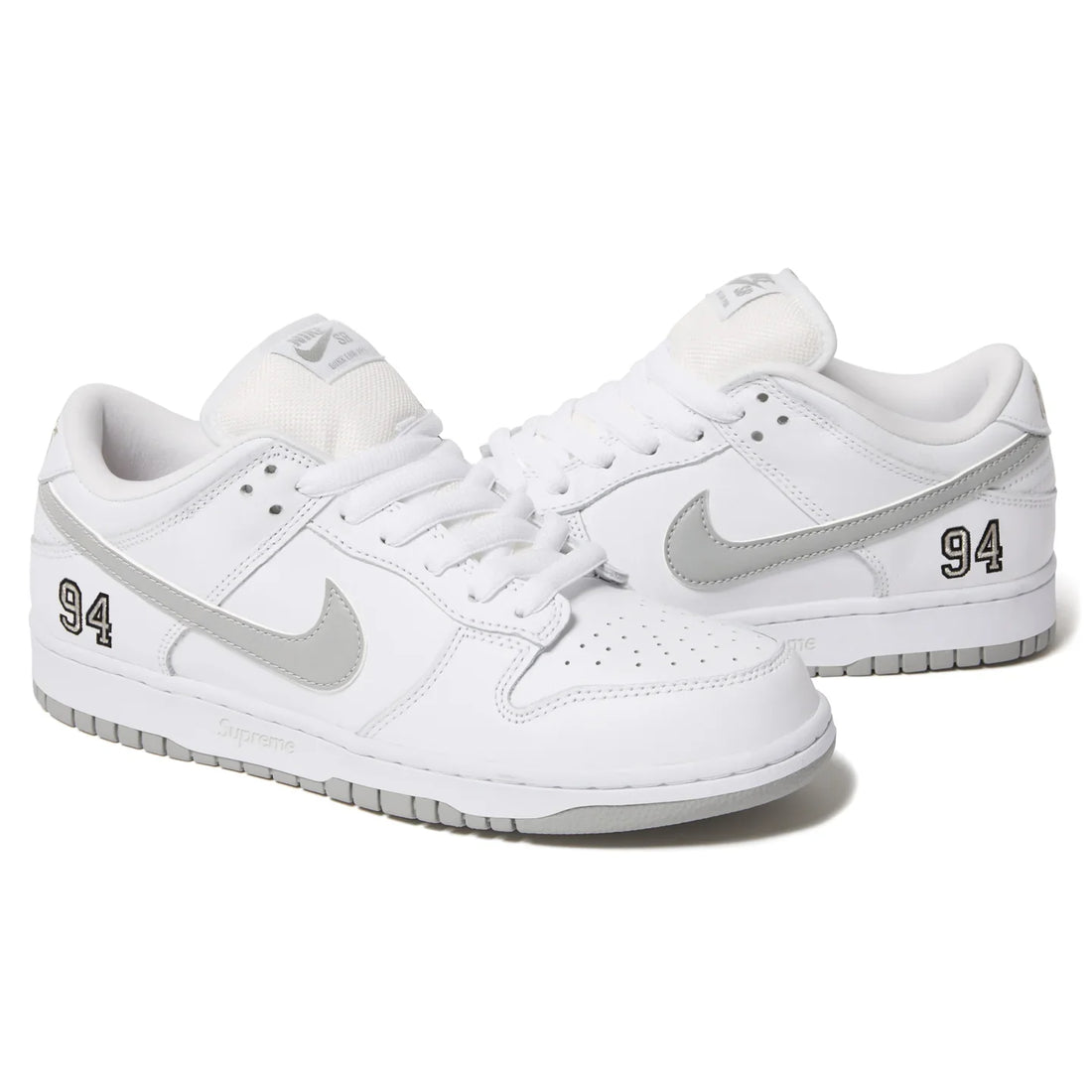 Nike SB Dunk Low Supreme 94 White Metallic Silver (SALE)
