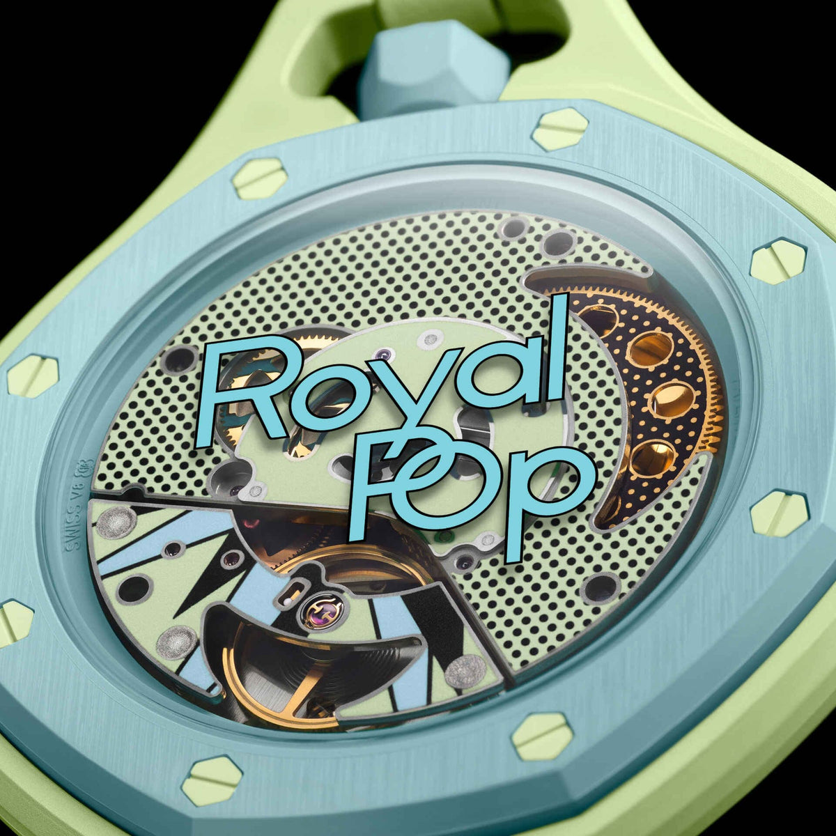 Swatch x Audemars Piguet Bioceramic Royal Pop Blaue Acht detail 4