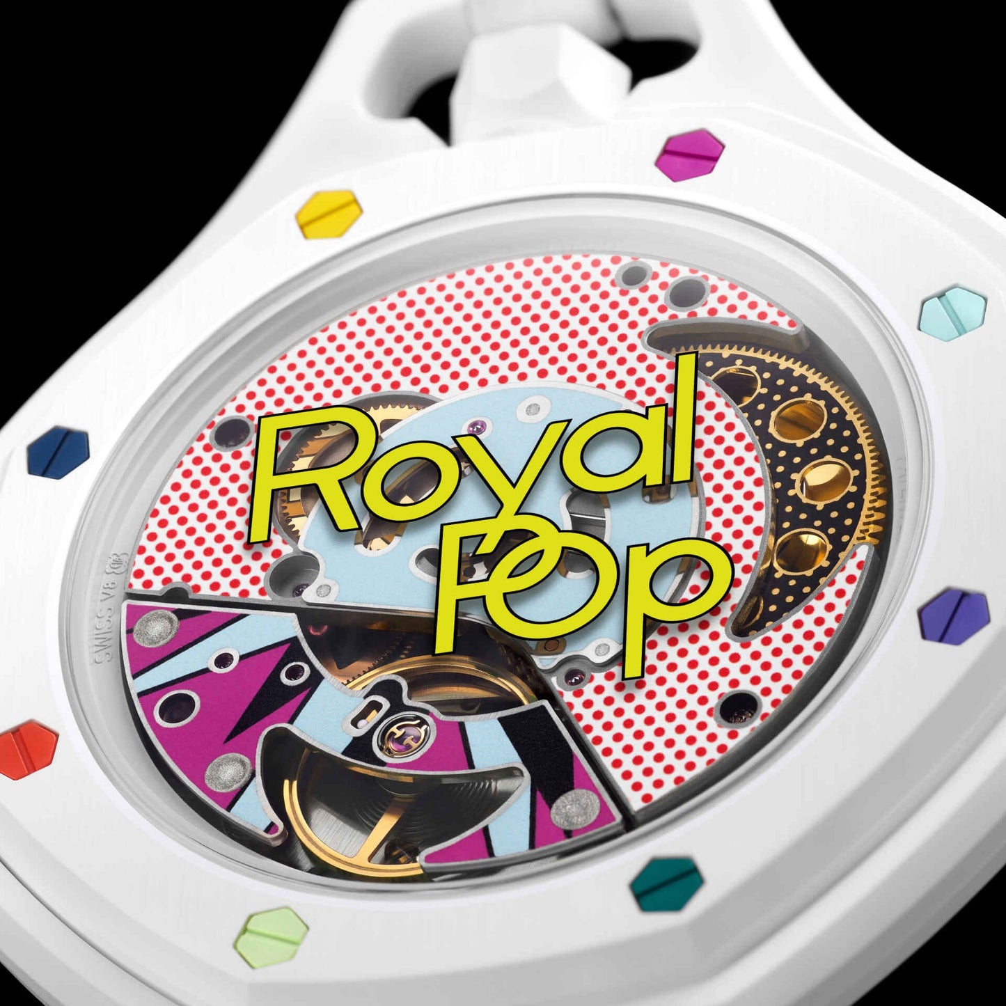 Swatch x Audemars Piguet Bioceramic Royal Pop Huit Blanc detail 4