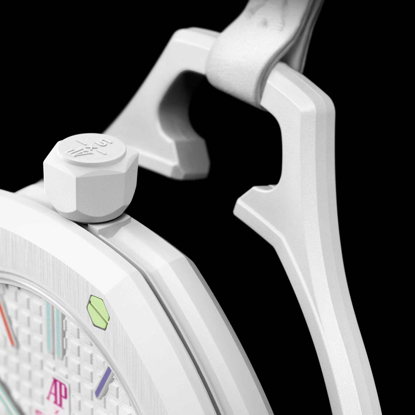 Swatch x Audemars Piguet Bioceramic Royal Pop Huit Blanc detail 5