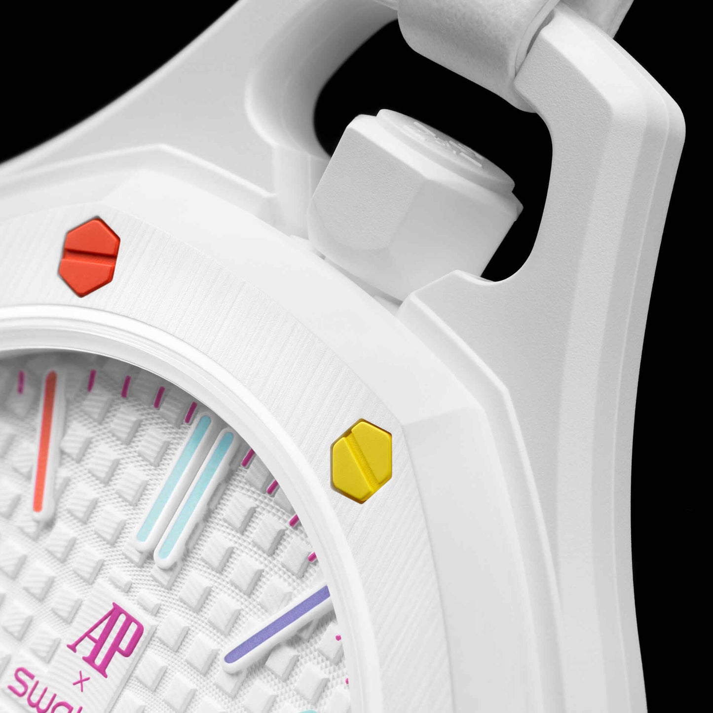 Swatch x Audemars Piguet Bioceramic Royal Pop Huit Blanc detail 6