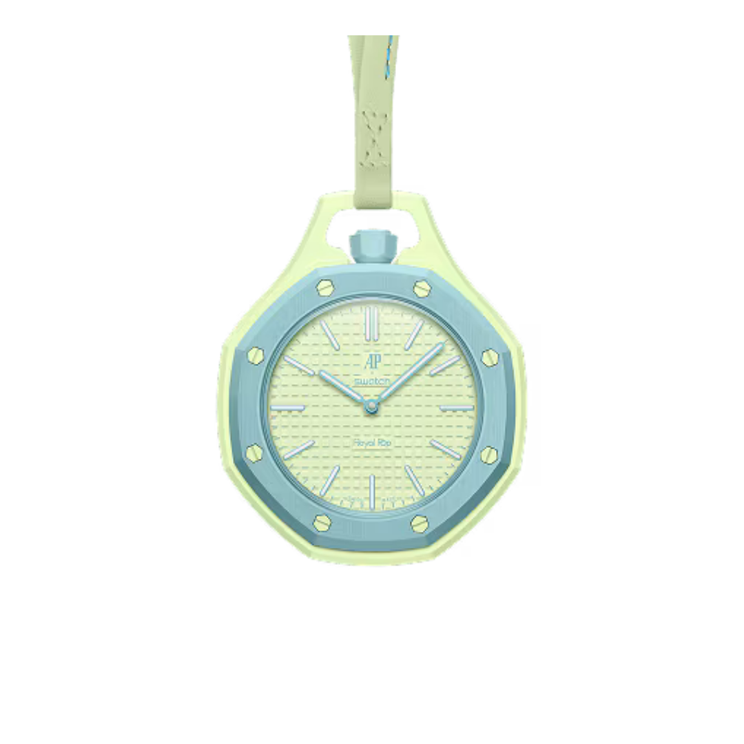 Swatch x Audemars Piguet Bioceramic Royal Pop Blaue Acht zijkant