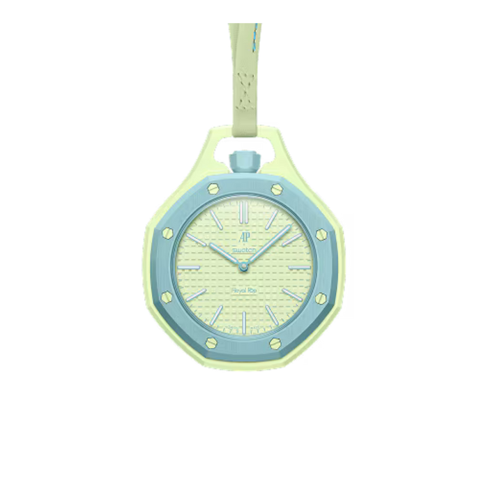 Swatch x Audemars Piguet Bioceramic Royal Pop Blaue Acht zijkant