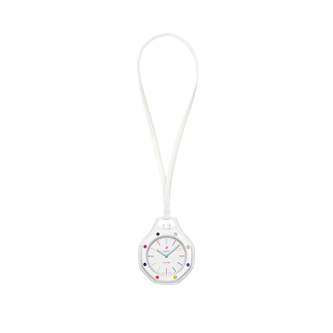 Swatch x Audemars Piguet Bioceramic Royal Pop Huit Blanc detail 2