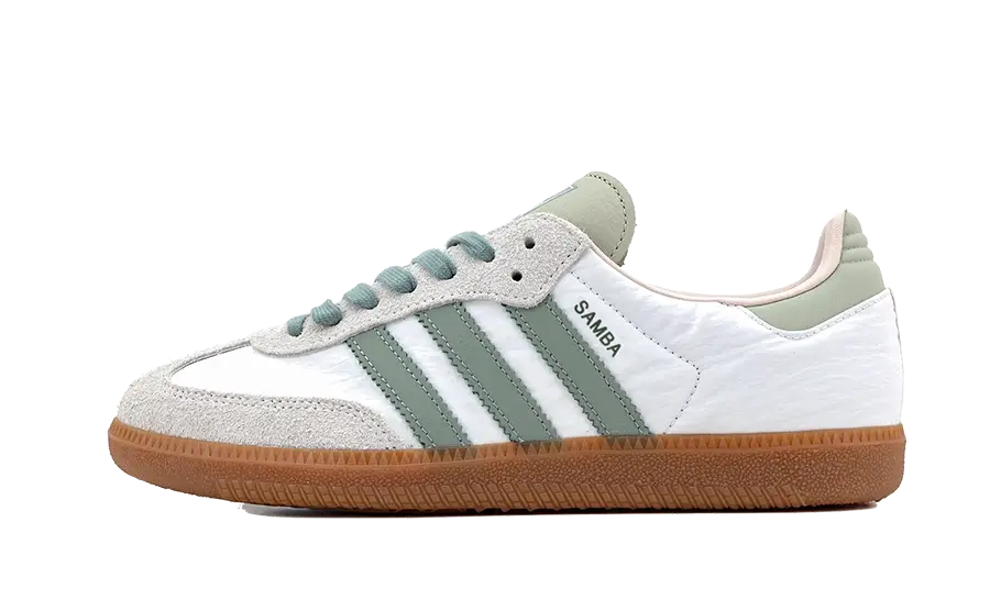 Adidas Samba OG Wolkenweiß Silber Grün