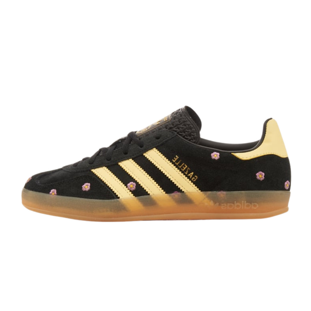 Adidas Gazelle Indoor Core Black Almost Yellow Floral (Women's)