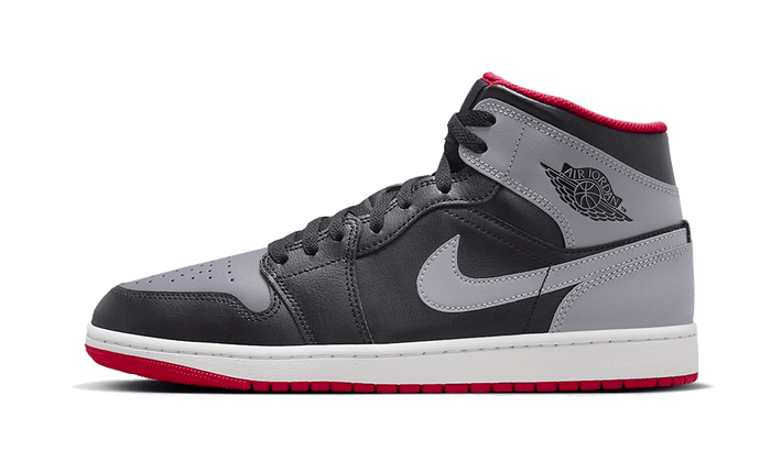 Air Jordan 1 Mid Schwarz Grau Rot