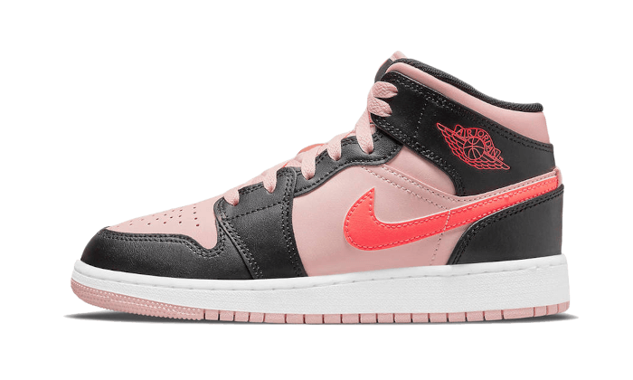 Air Jordan 1 Mid Schwarz Rosa Purpur