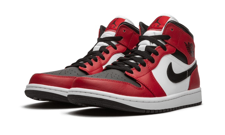 Air Jordan 1 Mid Chicago Schwarze Zehenpartie