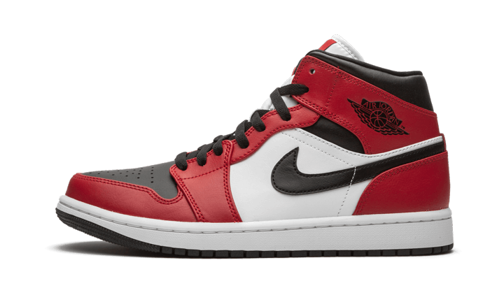 Air Jordan 1 Mid Chicago Schwarze Zehenpartie