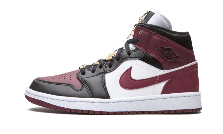 Air Jordan 1 Mid SE Schwarz Dunkle Rote Bete
