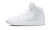 Air Jordan 1 Mid Triple White Patent Swoosh