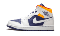 Air Jordan 1 Mid White Laser Orange Deep Royal Blue