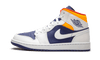 Air Jordan 1 Mid Weiß Laser Orange Tiefes Königsblau