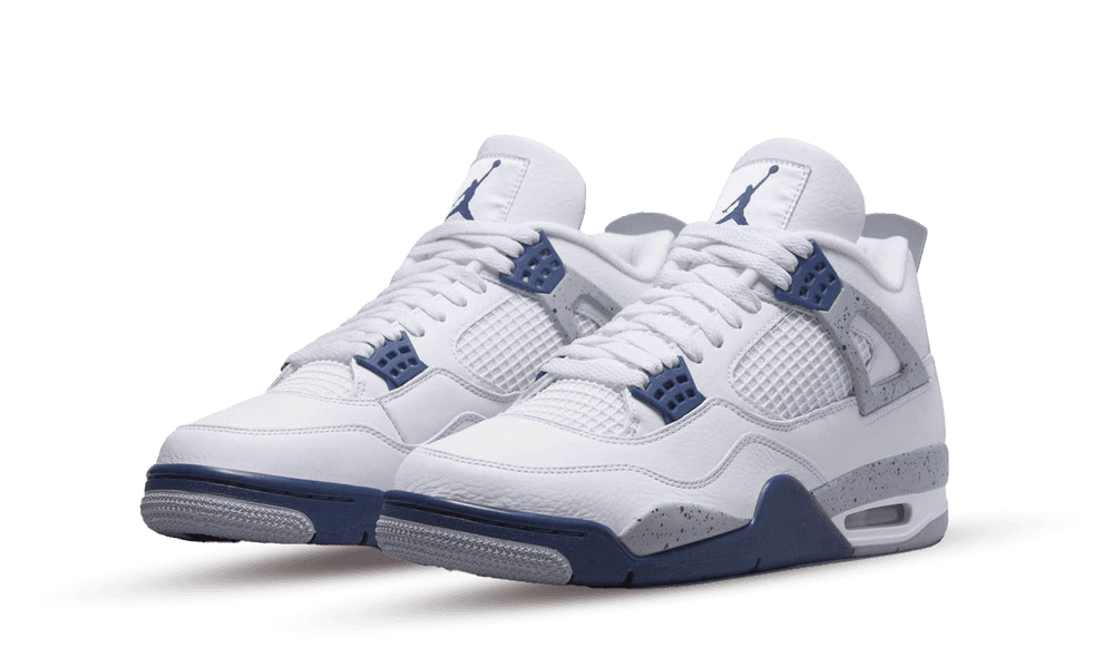 Nike Air Jordan 4 Retro Weiß Mitternachtsblau