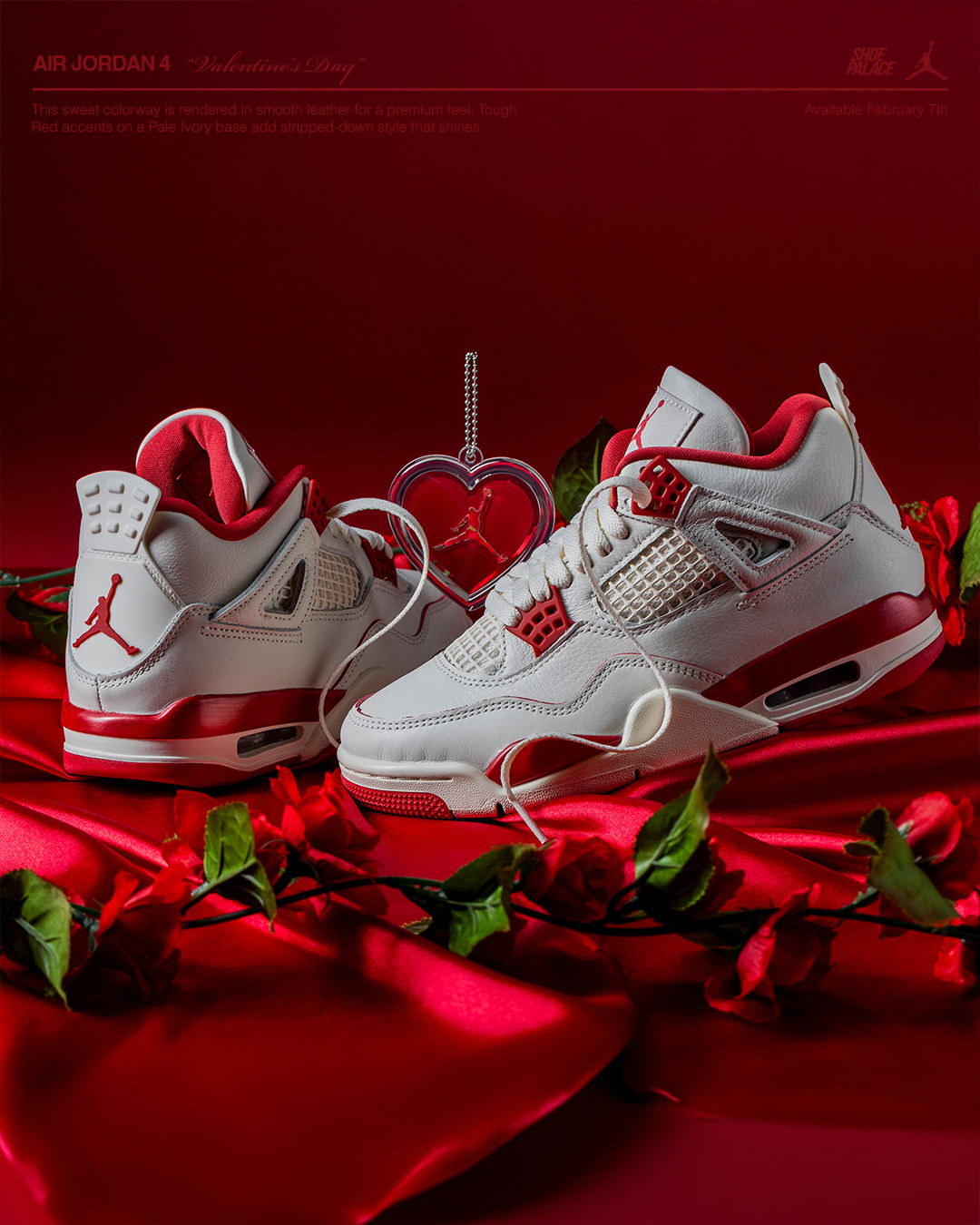Jordan 4 Retro Valentine's Day Sierra Red