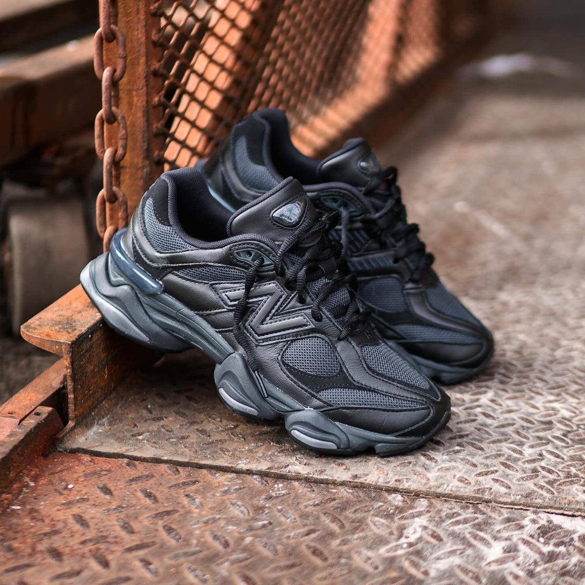 New Balance 9060 Schwarzes Leder
