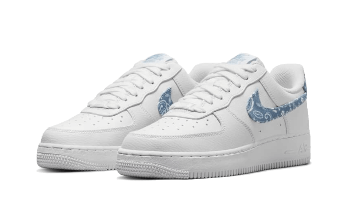 Nike Air Force 1 Low '07 Essential Weiß Abgenutztes Blaues Paisley