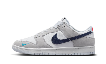 Nike Dunk Low Weiß Grau Marineblau Aqua Mini Swoosh