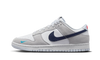 Nike Dunk Low Weiß Grau Marineblau Aqua Mini Swoosh
