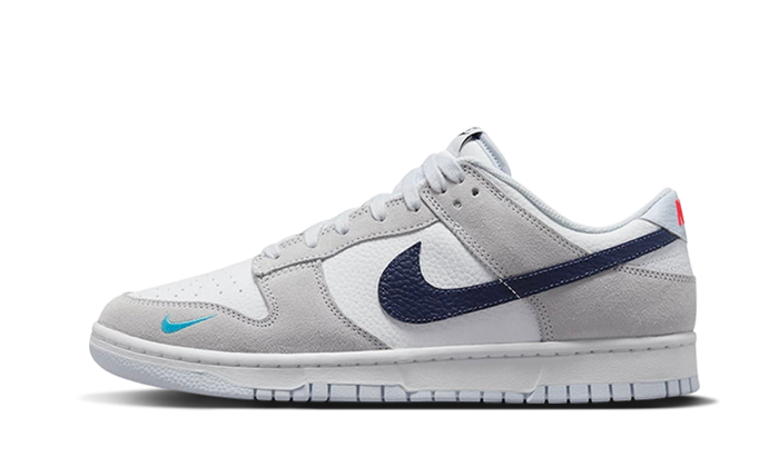 Nike Dunk Low Weiß Grau Marineblau Aqua Mini Swoosh