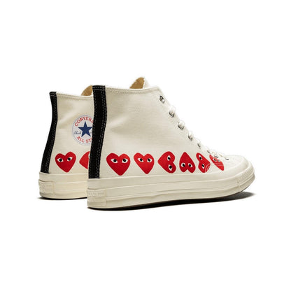 Converse Chuck Taylor All Star 70 Hi Comme des Garcons PLAY Multi-Heart White